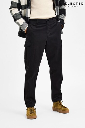 Selected Homme Black Cargo Trousers (K63675) | £65