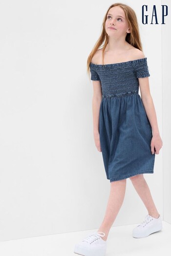 Gap Blue Smocked Denim Dress with Washwell (K63791) | £30