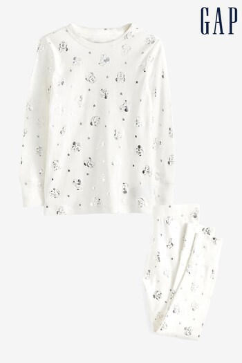 Gap White Disney Organic Cotton Metallic Minnie Mouse Pyjama Set (K63796) | £28