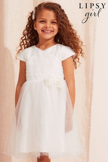 Lipsy White Mini Tulle Occasion Dress (K63808) | £40 - £43