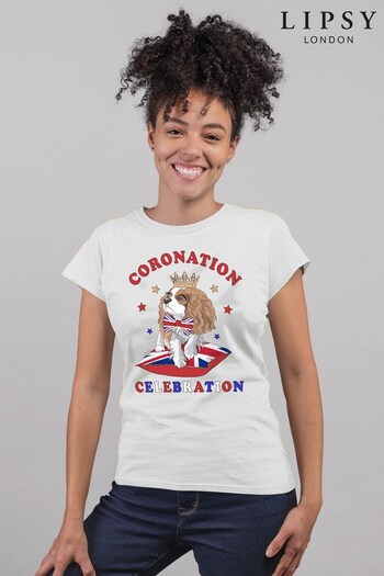 Lipsy White Coronation Spaniel Women's T-Shirt (K63977) | £22