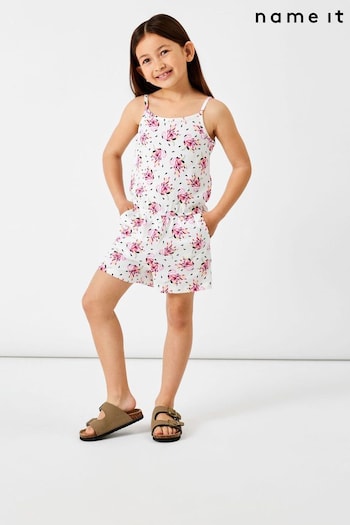 Name It Pink Flamingo Printed Jersey Playsuit (K64026) | £12