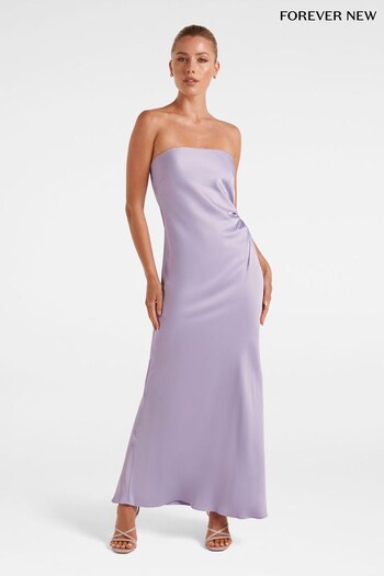 Forever New Lilac Purple Avery Satin Strapless Dress (K64144) | £50