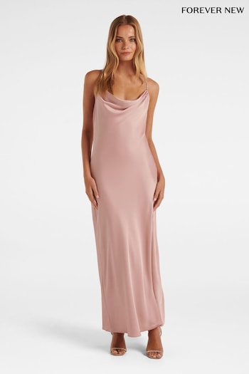Forever New Pink Hannah Diamante Strap Satin Ensemble Dress (K64152) | £110