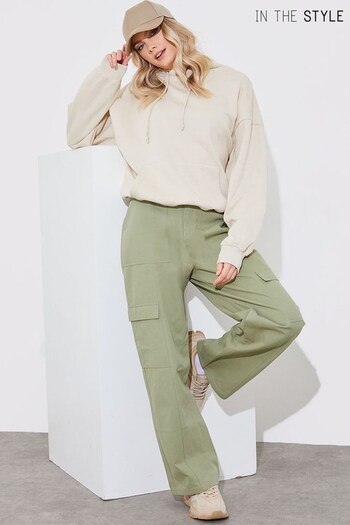 In The Style Green Straight Leg Cargo Trousers (K64279) | £35
