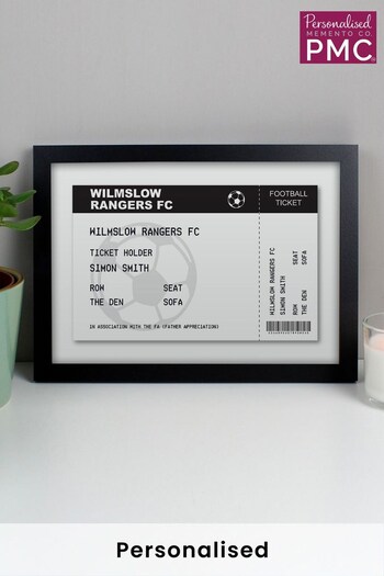 Personalised Football Ticket A4 Black Framed Print by PMC (K64318) | £17