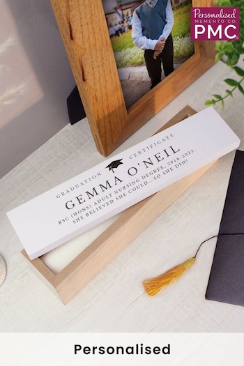 Personalised Graduation Wooden Certificate Holder by PMC (K64334) | £20