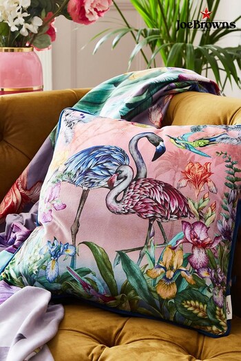 Joe Browns Purple Multi Fabulous Flamingo Print Cushion (K64355) | £26