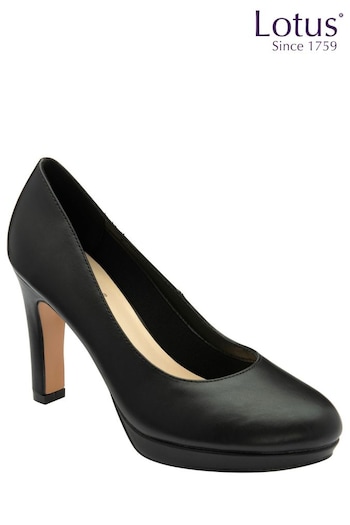 Lotus Footwear Black Platform Court Shoe (K64533) | £60
