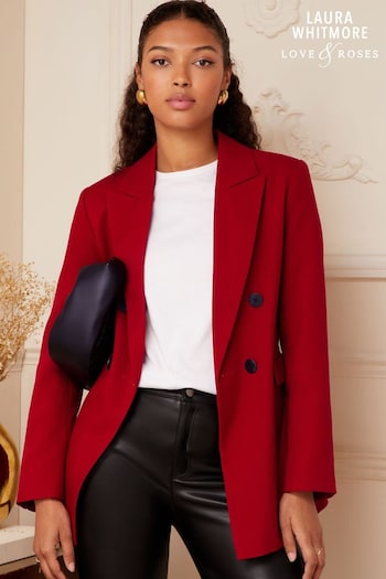 Love & Roses Deep Red Tailored Blazer (K64551) | £68