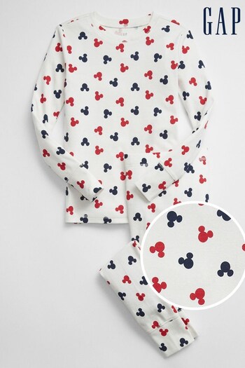 Gap White Disney Mickey Mouse Organic Cotton Pyjama Set (K64601) | £30