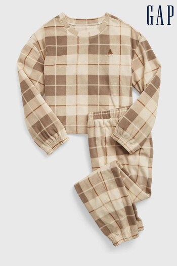 Gap Brown Tartan Long Sleeve Pyjama Set (K64631) | £30