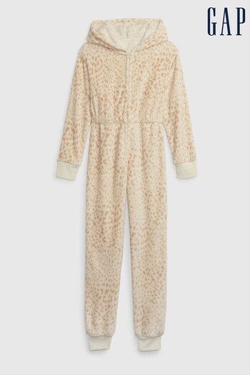Gap Neutral Leopard Print Pyjama One-Piece (K64632) | £24