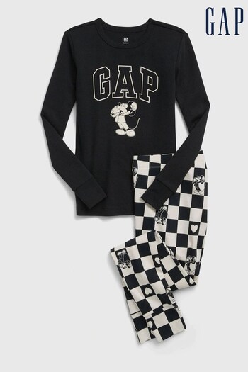 Gap Black Disney Mickey Mouse Organic Cotton Pyjama Set (K64636) | £25