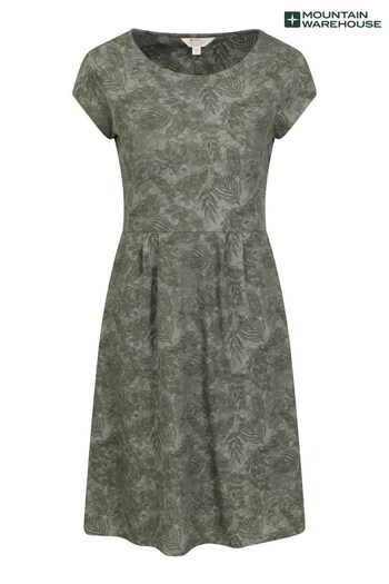Mountain Warehouse Green Cannes Short Sleeved Womens Pocket Dress (K64657) | £44