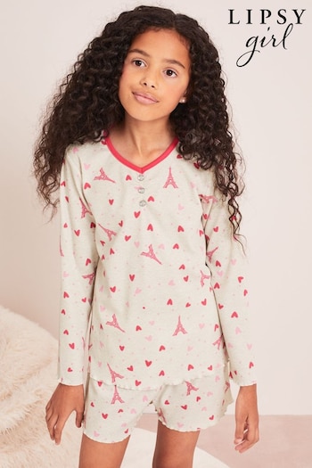Lipsy Grey Ruched Ribbed Pyjamas (K65063) | £19 - £27