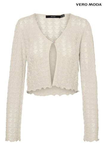 VERO MODA White Crochet Button Cardigan (K65178) | £26