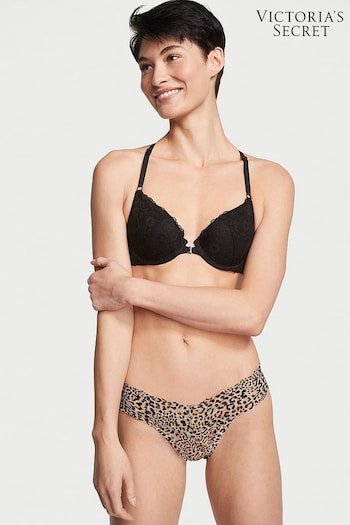 Victoria's Secret Champagne Nude Basic Animal Thong Lace Knickers (K65184) | £9