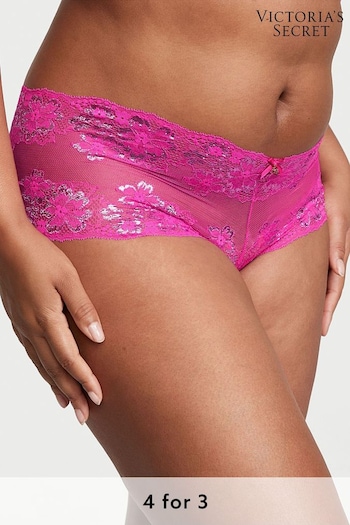 Victoria's Secret Fuchsia Frenzy Pink Lace Short Knickers (K65199) | £14
