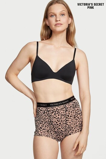 Victoria's Secret PINK Cameo Basic Animal Nude Logo High Waisted Shortie Knickers (K65291) | £9