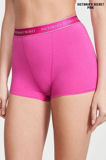 Victoria's Secret PINK Fuchsia Frenzy Pink Logo High Waisted Shortie Knickers (K65292) | £9