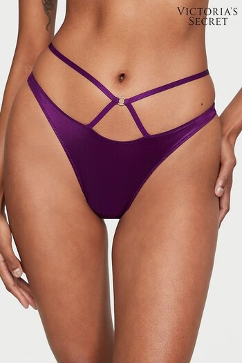 Victoria's Secret Grape Soda Purple Thong So Obsessed Strappy Cheeky Panty (K65296) | £14