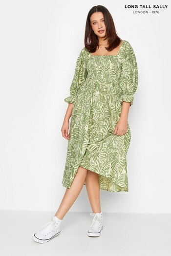 Long Tall Sally Green Linen Dress (K65333) | £40