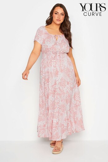 Yours Curve Pink Bardot Maxi Dress (K65443) | £40