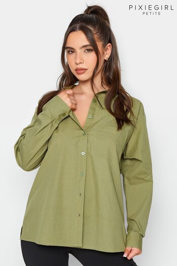 PixieGirl Petite Green Oversized Shirt (K65548) | £29