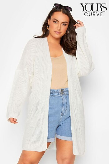 Yours Curve White Pointelle Cardigan (K65586) | £26