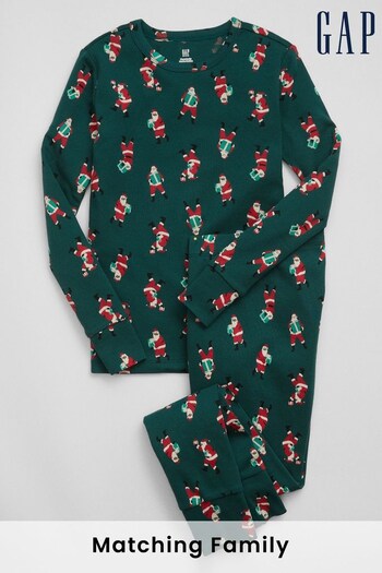 Gap Green Santa Family Christmas Kids Pyjamas (K65799) | £20