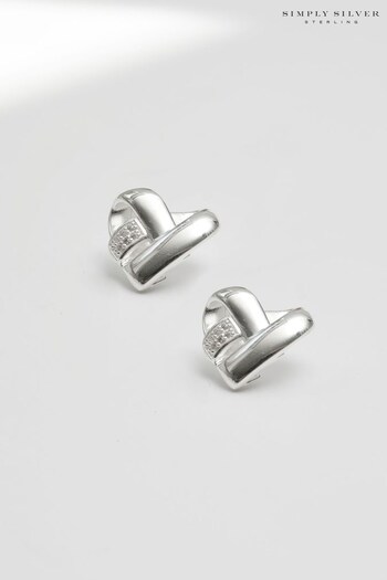 Simply Silver Silver Recycled Knotted Heart Earrings (K65856) | £45