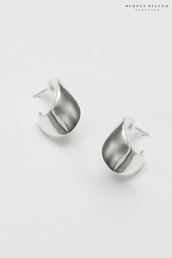 Simply Silver Silver Recycled Clean Polished Twist Hoop Earrings (K65880) | £40