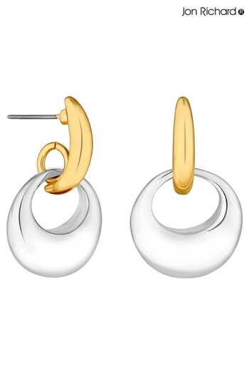Jon Richard Brown Two Tone Plated Doorknocker Earrings (K65931) | £25