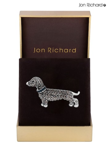 Jon Richard Silver Sausage Dog Brooch - Gift Boxed (K65990) | £28