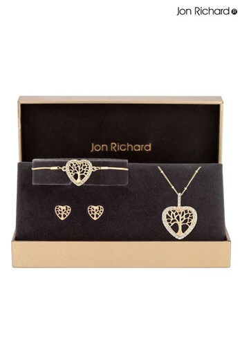 Jon Richard Gold Tree Of Love Heart Trio Set - Gift Boxed (K66022) | £30