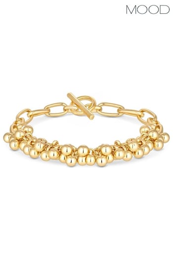 Mood Gold Polished Orb Shaker Chain Bracelet (K66045) | £17
