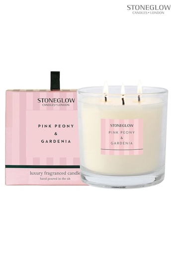 Stoneglow Modern Classics Pink Peony and Gardenia 3 Wick Candle (K66108) | £50