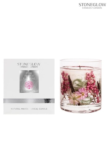 Stoneglow Natures Gift Pink Pepper Flowers Natural Wax Gel Candle (K66159) | £37.50