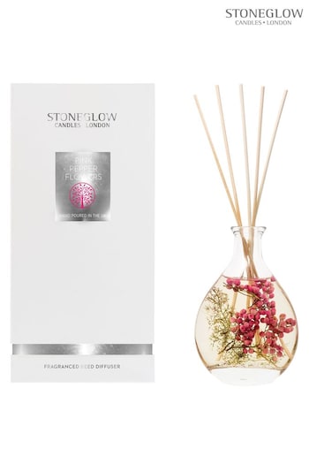 Stoneglow Clear Natures Gift Pink Pepper Flowers Reed Diffuser (K66161) | £35