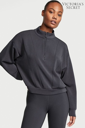 Victoria's Secret Pure Black Modal Half Zip Sweatshirt (K66183) | £45