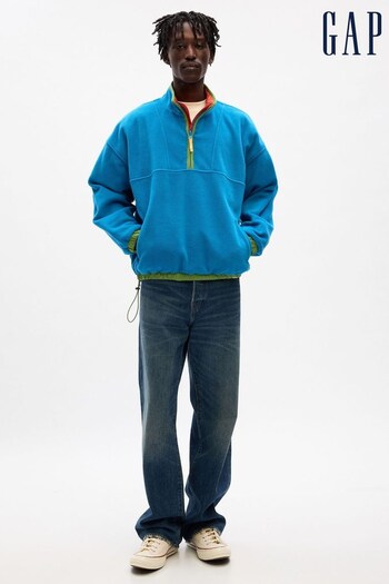 Gap Blue & Orange Sean Wotherspoon Reversible Half-Zip Fleece Pullover (K66231) | £100