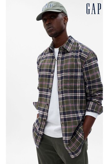 Gap Green Organic Cotton Midweight Flannel Long Sleeve Shirt (K66244) | £40