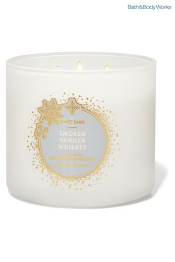 Bath & Body Works Smoked Vanilla Whiskey Christmas 3 Wick Candle 14.5 oz / 411 g (K66352) | £29.50