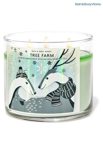 Bath & Body Works Tree Farm Christmas 3 Wick Candle 14.5 oz / 411 g (K66355) | £20.50