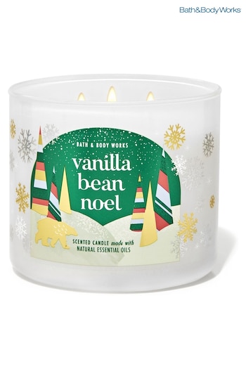 Bath & Body Works Vanilla Bean Noel Christmas 3 Wick Candle 14.5 oz / 411 g (K66376) | £29.50