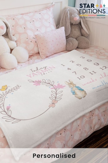 Personalised Peter Rabbit Girls Date Chart Blanket by Star Editions (K66625) | £16.99