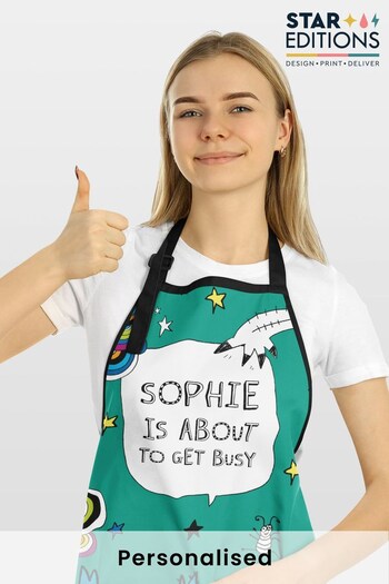 Personalised Teal Get Busy Monster Apron - Adults by Star Editions (K66631) | £24.99
