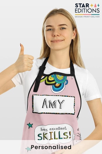 Personalised Pink Excellent Skills Yum Tom Gates Apron - Adults by Star Editions (K66637) | £24.99