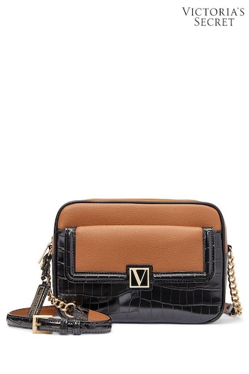 Victoria's Secret Croc Colourblock Black Crossbody Bag (K66776) | £49